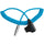 Kondor Blue Coiled D-Tap to Female 2-Pin LEMO-Type Power Cable for RED KOMODO (14-29")