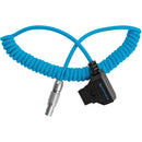 Kondor Blue Coiled D-Tap to Female 2-Pin LEMO-Type Power Cable for RED KOMODO (14-29")