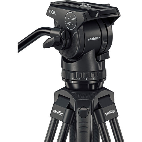 Sachtler 75/2 Mark II Fibre de carbone trépied Système avec Ace XL Head & Mid-Level Spreater