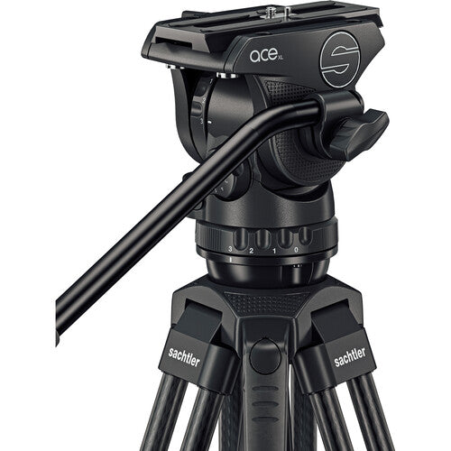 Sachtler 75/2 Mark II Fibre de carbone trépied Système avec Ace XL Head & Mid-Level Spreater