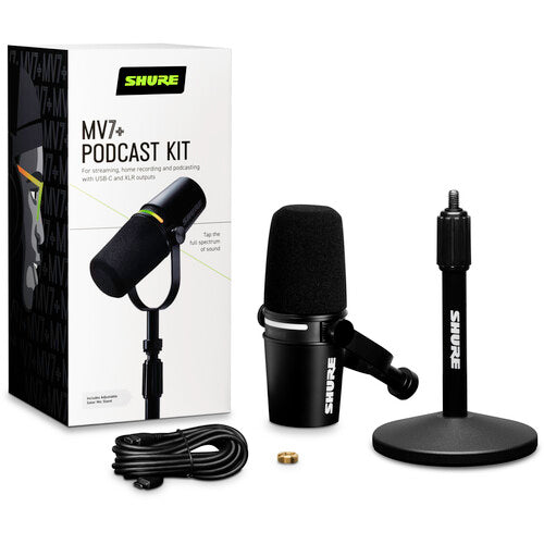 Shure XLR/USB Speech Microphone Plus Stand - Black