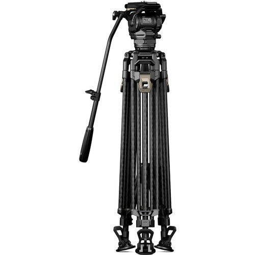 Tilta CT12 75mm Cine Fluid Head With 2-Stage One-Touch Carbon Fiber Tripod System (26.5 lb, Space Gray)