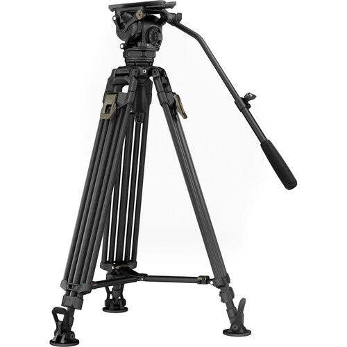 Tilta CT12 75mm Cine Fluid Head With 2-Stage One-Touch Carbon Fiber Tripod System (26.5 lb, Space Gray)