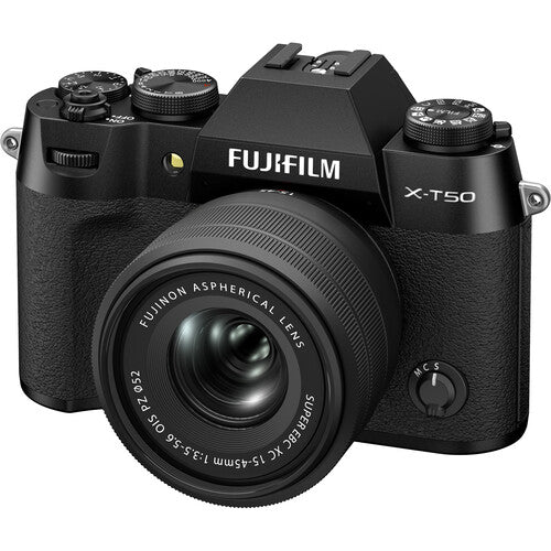 Fujifilm X-T50 Mirrorless Camera with XC15-45mm Lens Kit - Black