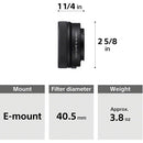 Sony E PZ 16-50 mm f / 3,5-5,6 OSS II Objectif (Sony E, noir)