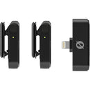 Système de microphone sans fil ultracompact sans fil sans fil avec un connecteur Lightning (2,4 GHz, noir)