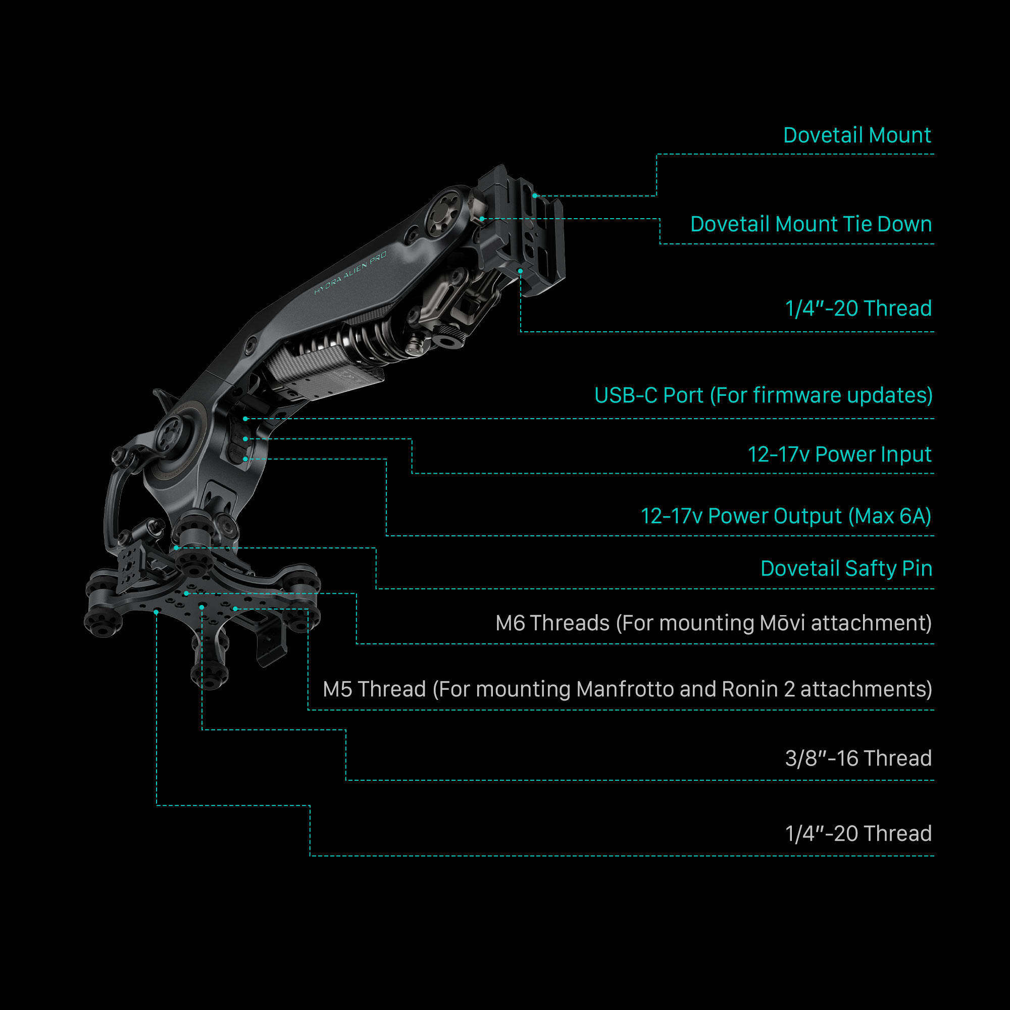 Tilta Hydra Alien Pro with Electronic Suction Cup Kit (V-Mount)