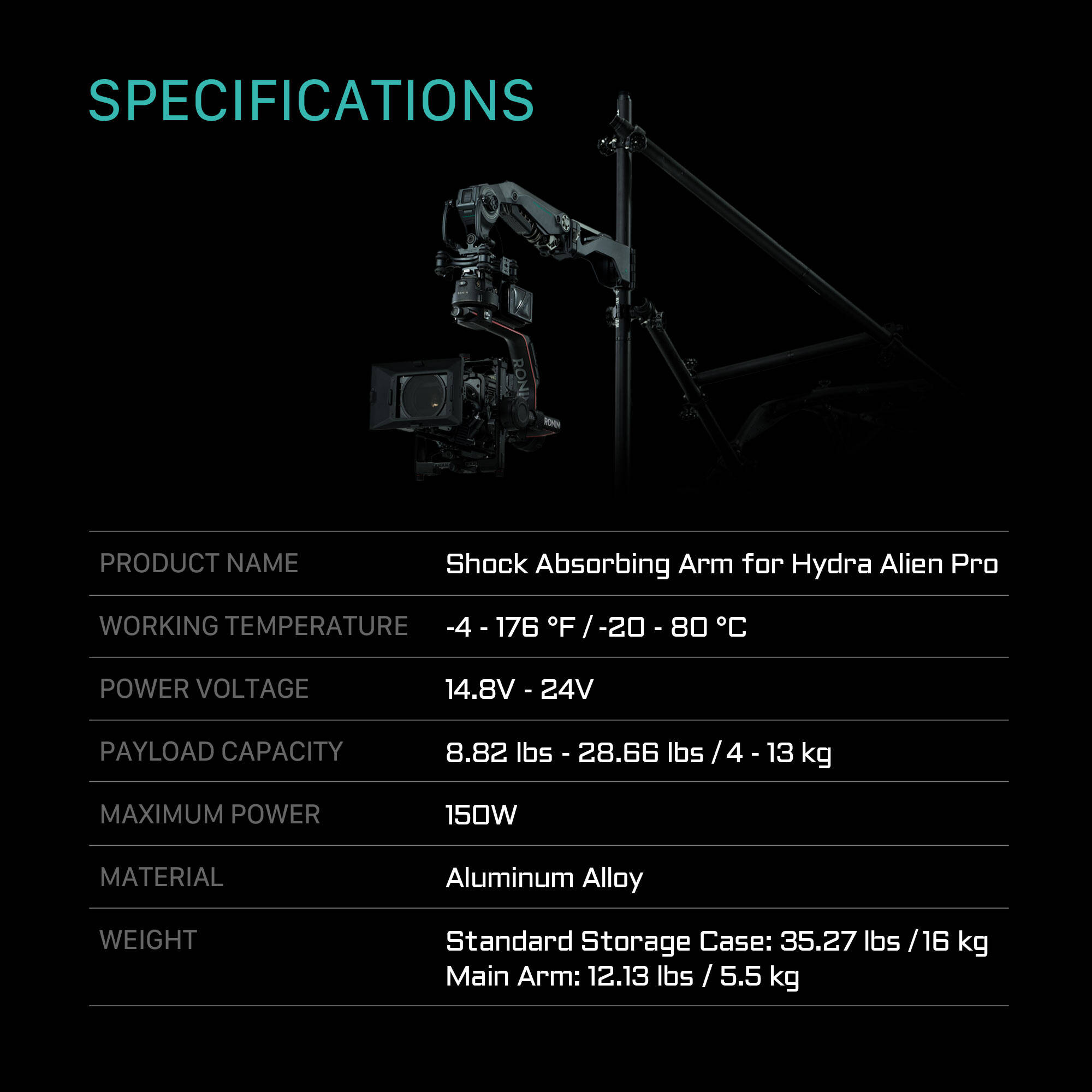 Tilta Hydra Alien Pro with Electronic Suction Cup Kit (V-Mount)