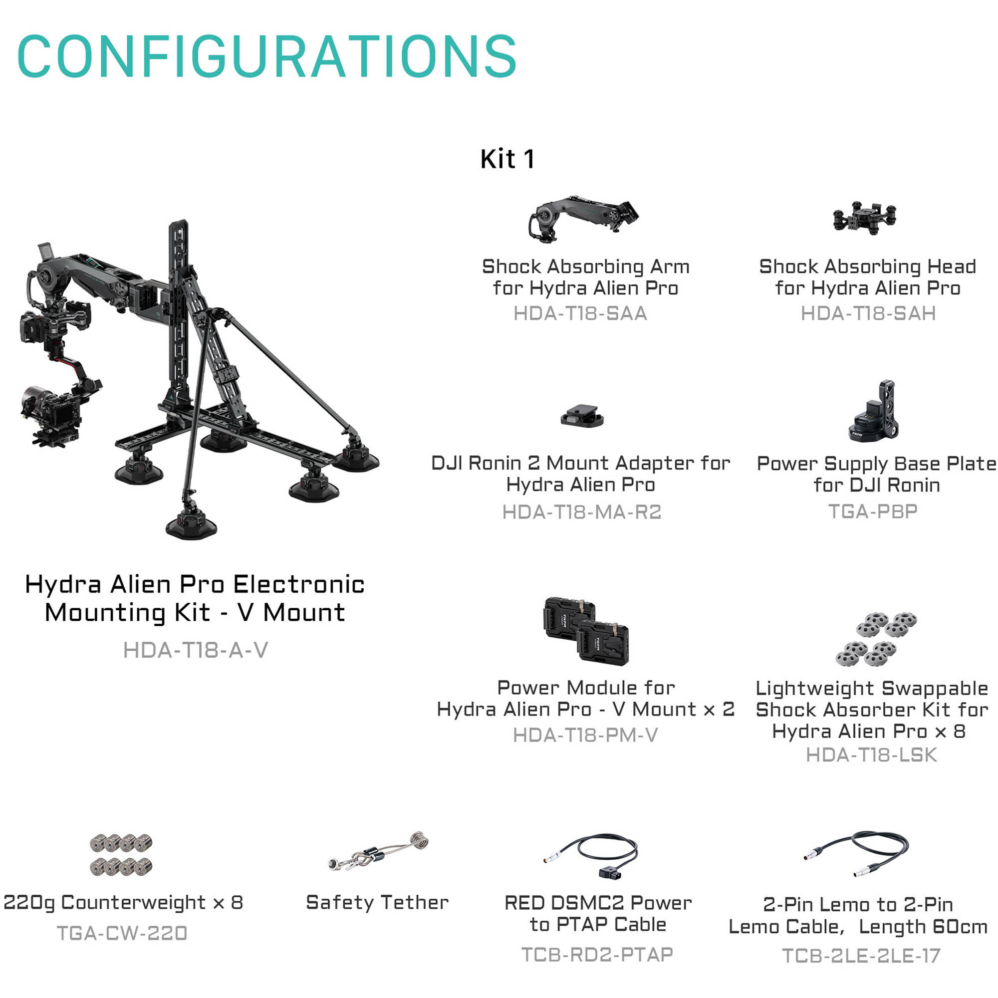 Tilta Hydra Alien Pro with Electronic Suction Cup Kit (V-Mount)