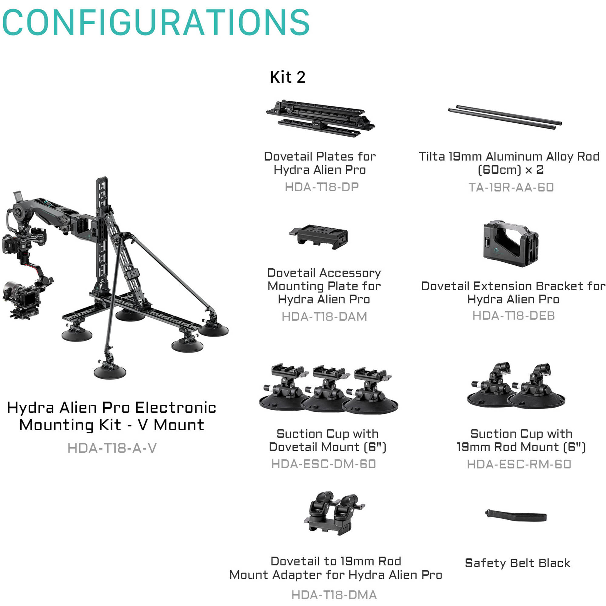 Tilta Hydra Alien Pro with Electronic Suction Cup Kit (V-Mount)