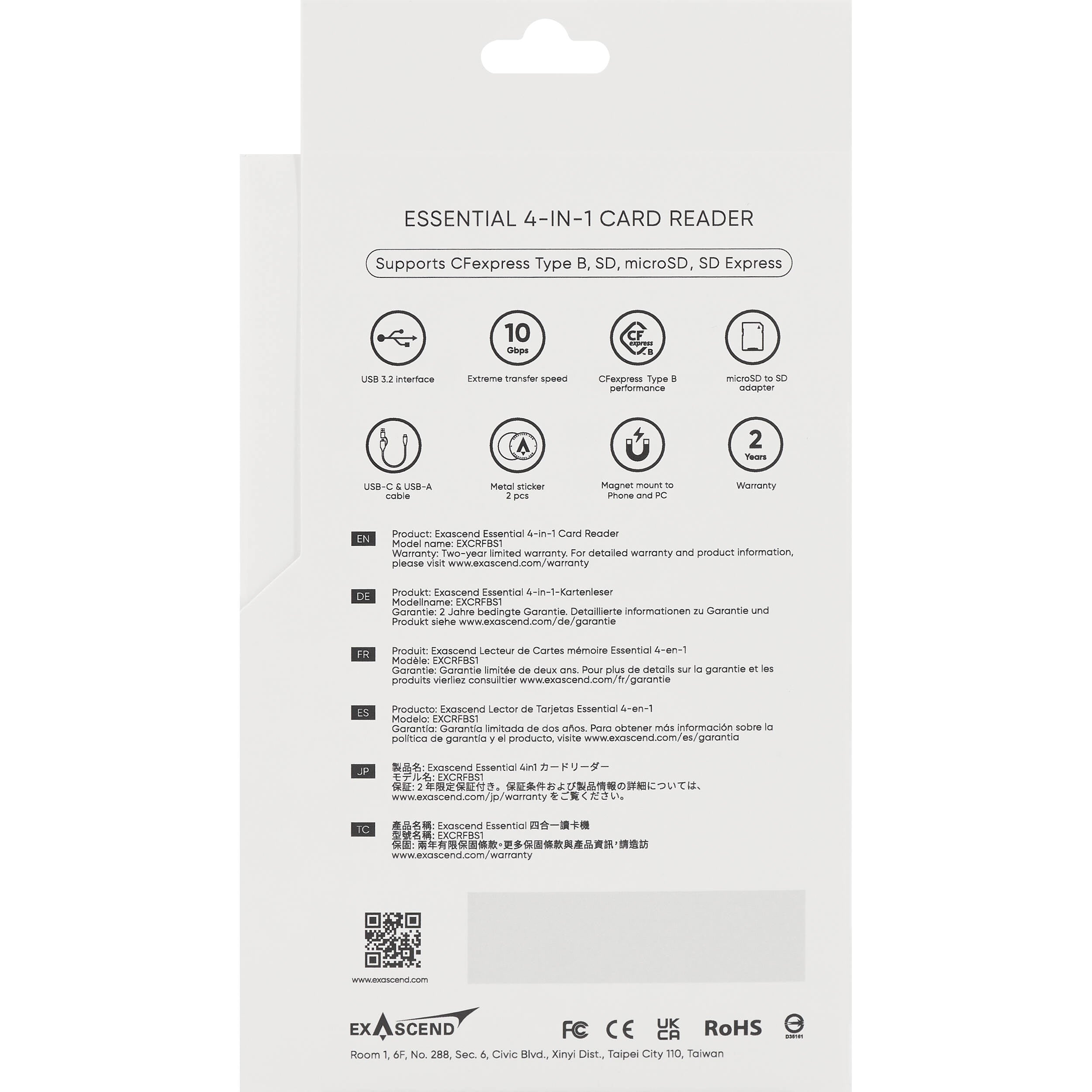Exascend Essential 4-in-1 Multi-Slot Card Reader