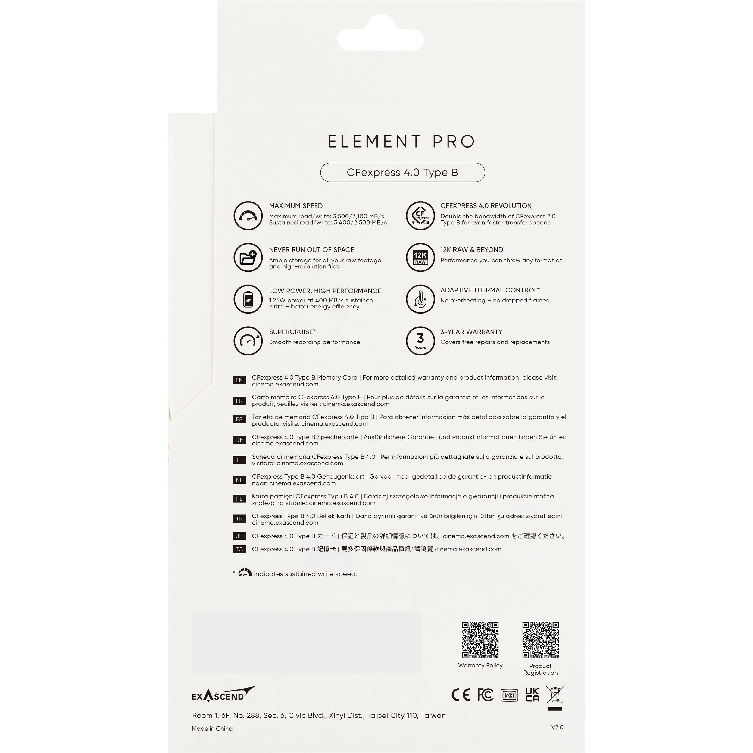 Exascend 256GB Element Pro CFexpress 4.0 Type B Memory Card