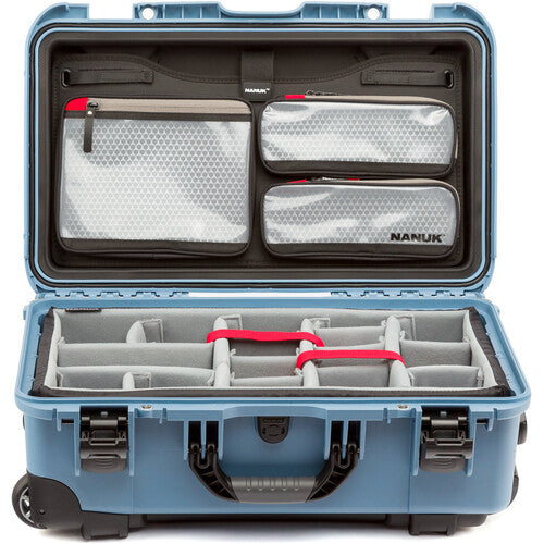 Nanuk 935 Wheeled Hard Utility Case with Padded Divider Insert & Lid Organizer (Cyan Blue)