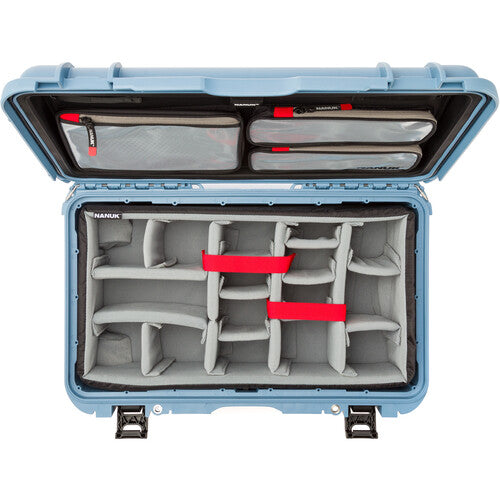 Nanuk 935 Wheeled Hard Utility Case with Padded Divider Insert & Lid Organizer (Cyan Blue)