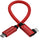 Kondor Blue Straight to Right-Angle USB-C 3.1 Gen 2 Cable (8.5", Cardinal Red)