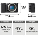 Sony ZV-E10 Mirrorless Camera with 16-50mm f/3.5-5.6 II Lens (Black)