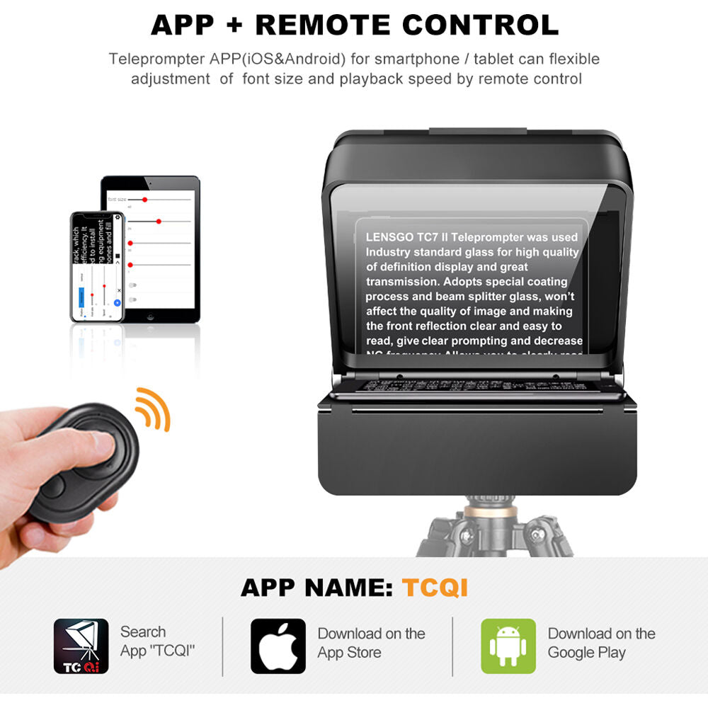 LENSGO TC7II Portable Teleprompter for Cameras