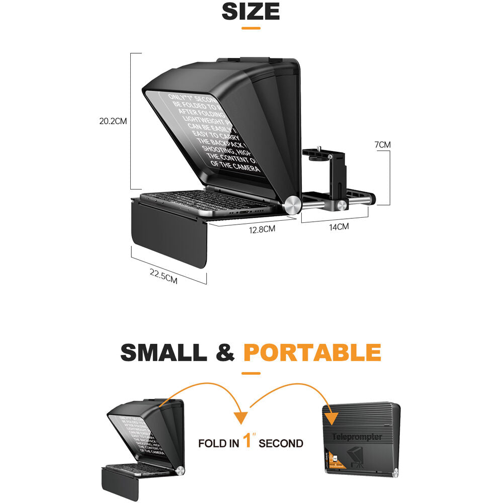 LENSGO TC7II Portable Teleprompter for Cameras