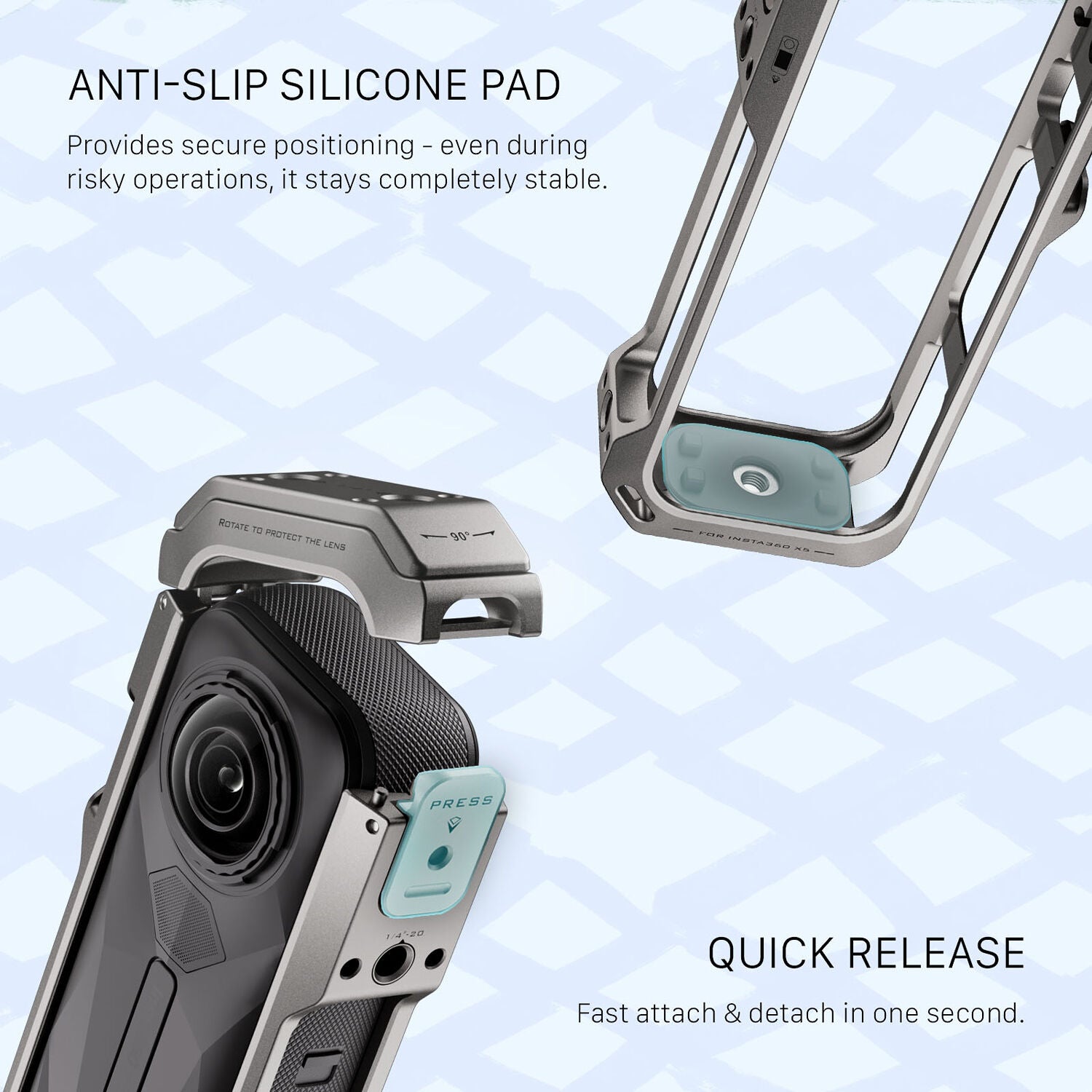 Tilta Full Camera Cage for Insta360 X5 (Titanium Gray)