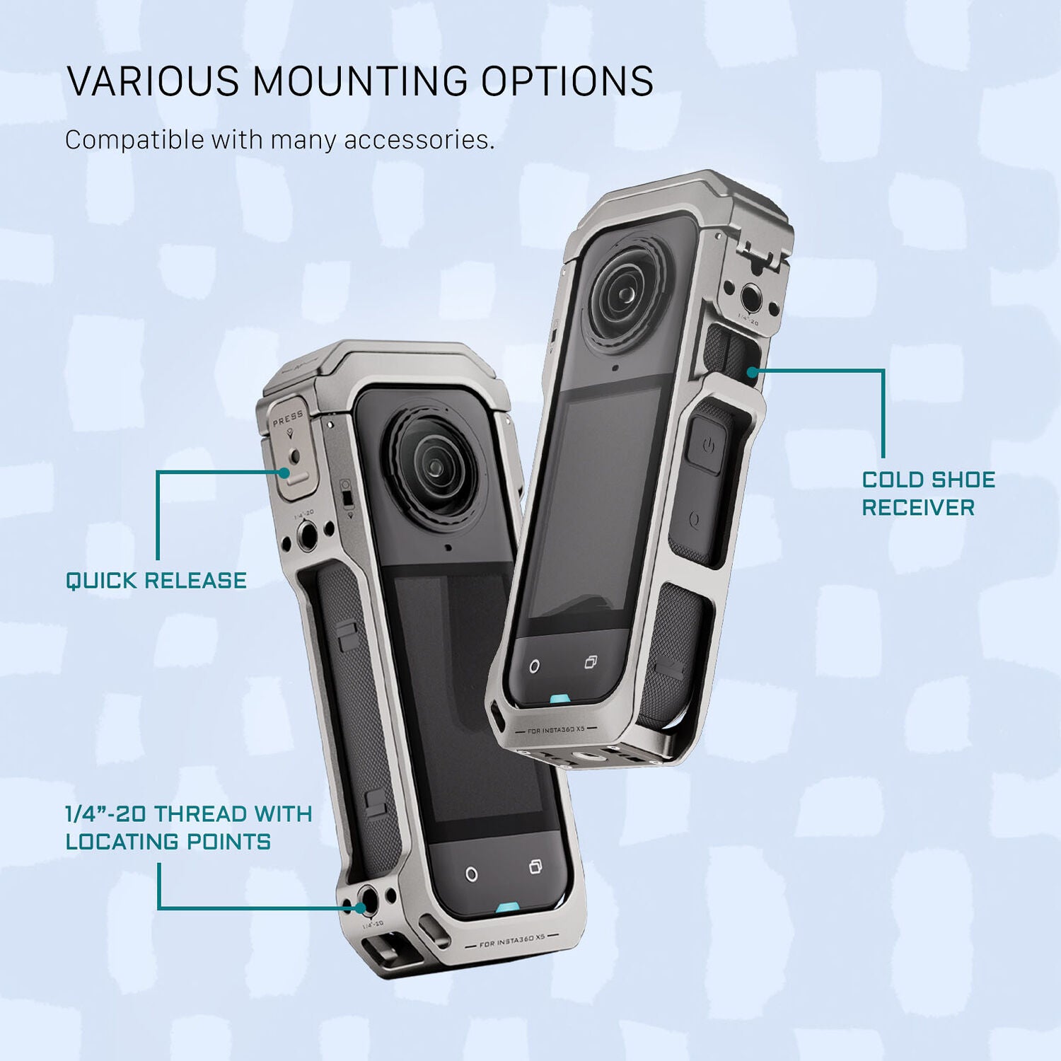 Tilta Full Camera Cage for Insta360 X5 (Titanium Gray)