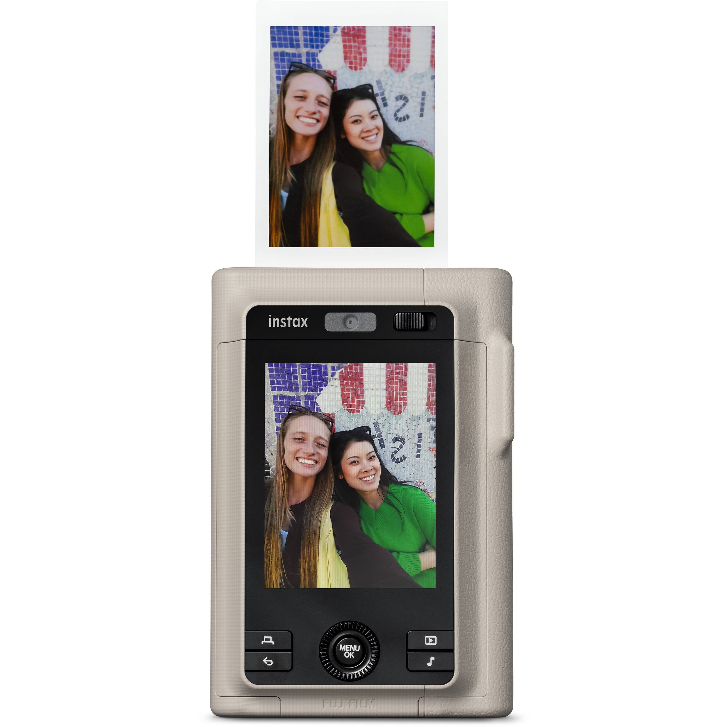 FUJIFILM instax mini LiPlay+ Hybrid Instant Camera (Sand Beige)