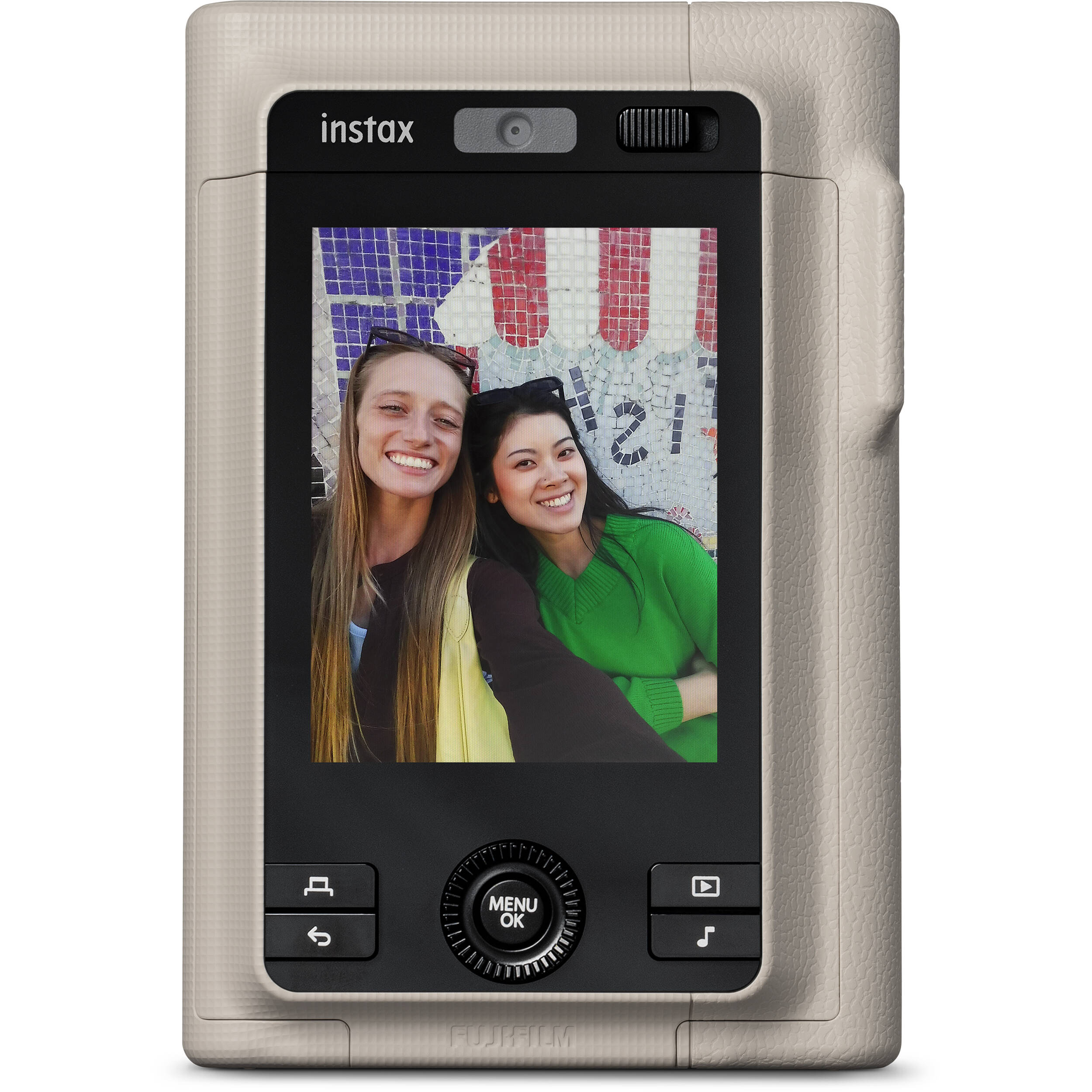 FUJIFILM instax mini LiPlay+ Hybrid Instant Camera (Sand Beige)