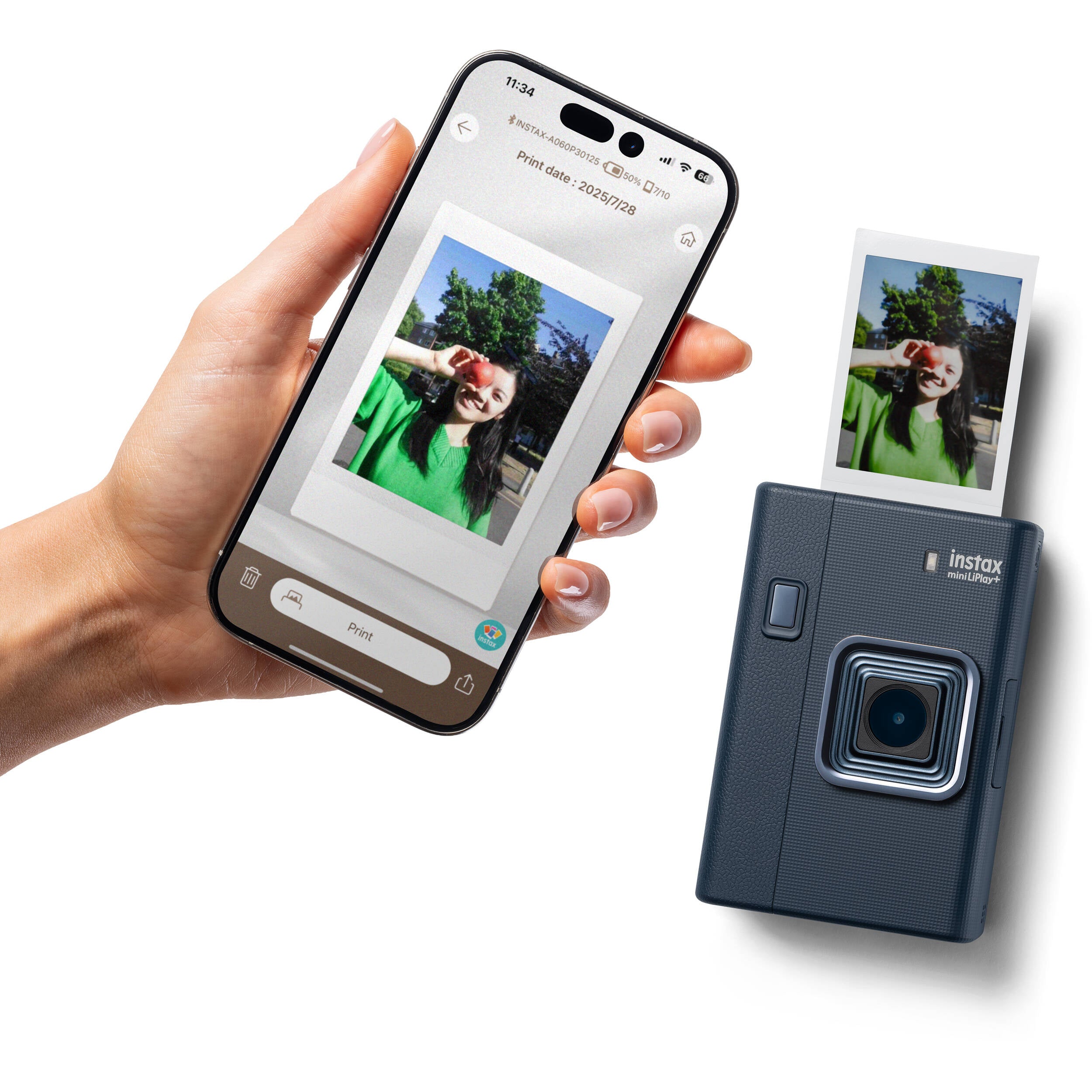 FUJIFILM instax mini LiPlay+ Hybrid Instant Camera (Midnight Blue)