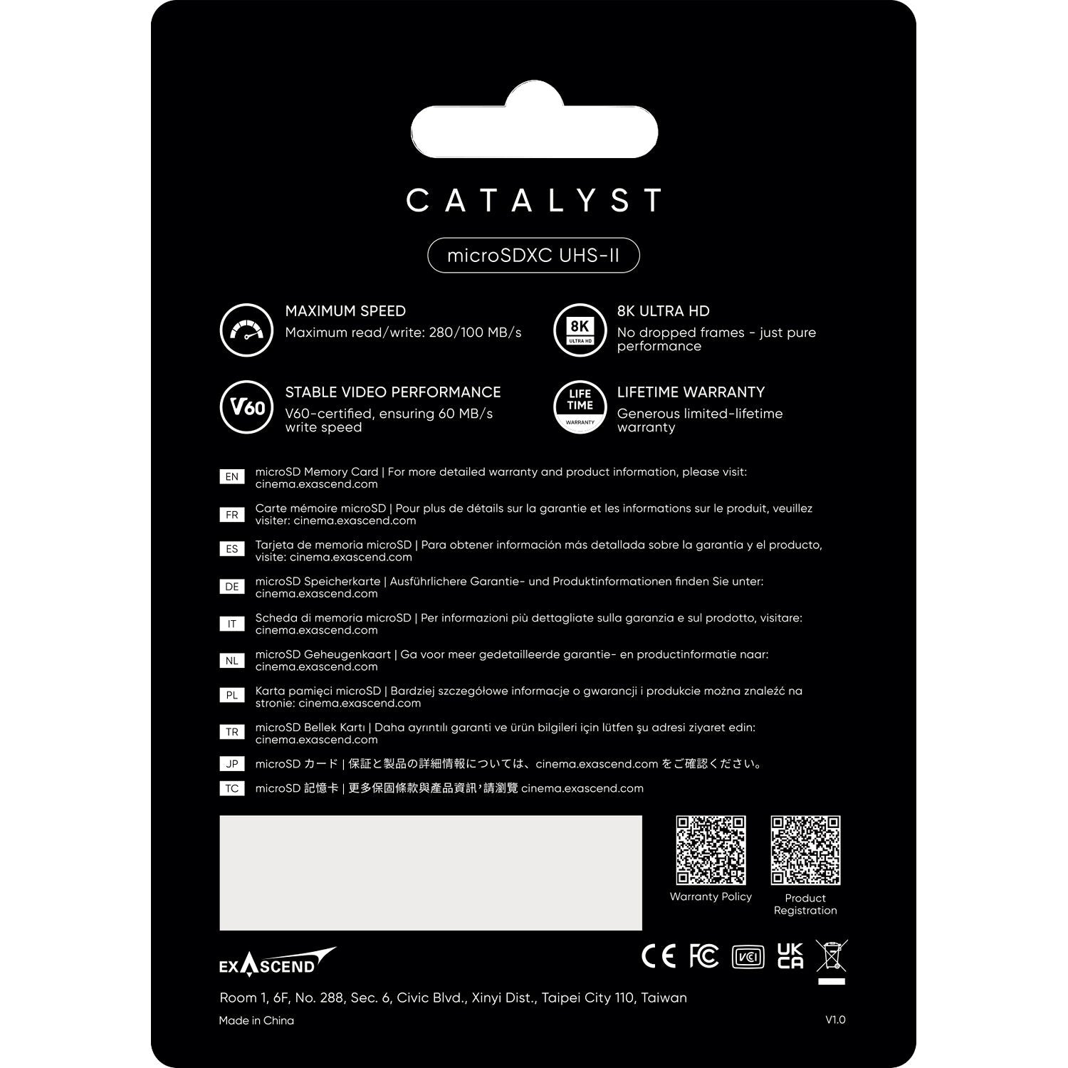 Exascend 256GB Catalyst UHS-II microSDXC Memory Card with SD Adapter