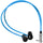 Kondor Blue Dual Low-Profile Right-Angle XLR Male to 3.5mm TRS Cable (16")