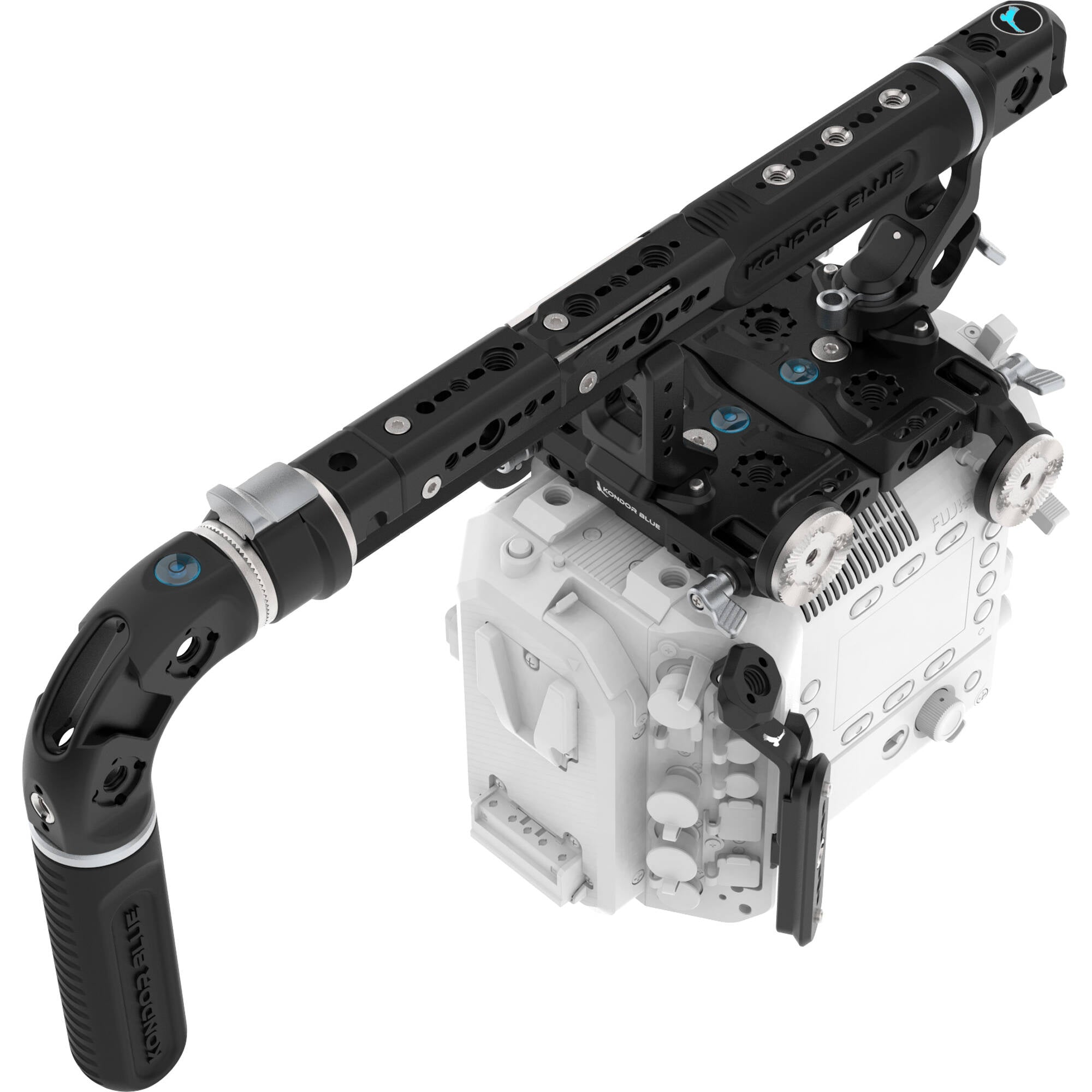Kondor Blue Camera Cage Kit B with Hollywood Handle for FUJIFILM GFX ETERNA 55 (Raven Black)