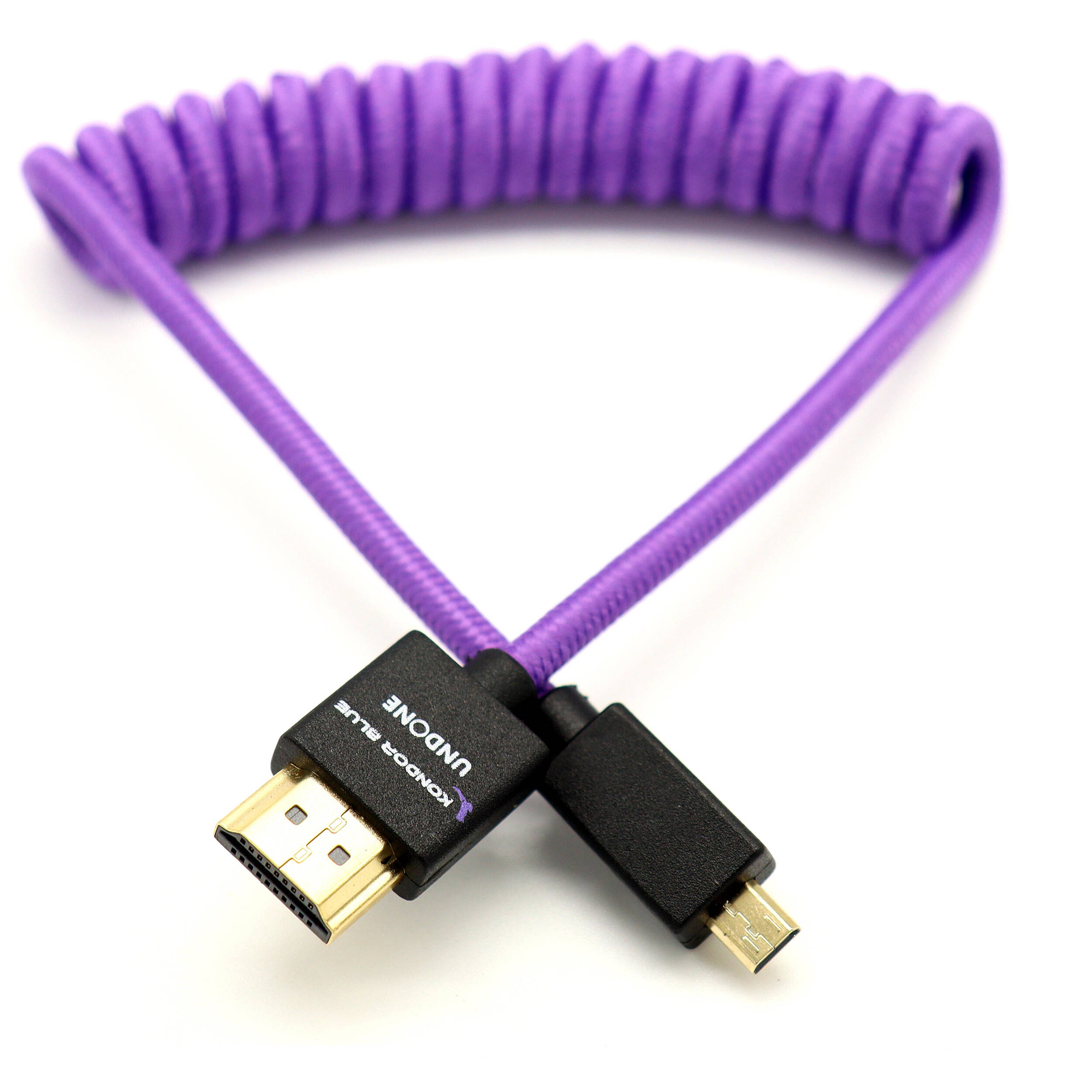 Kondor Blue Gerald Undone Braided Coiled High-Speed Micro-HDMI to HDMI Cable (Limited Purple Edition, 12 to 24")