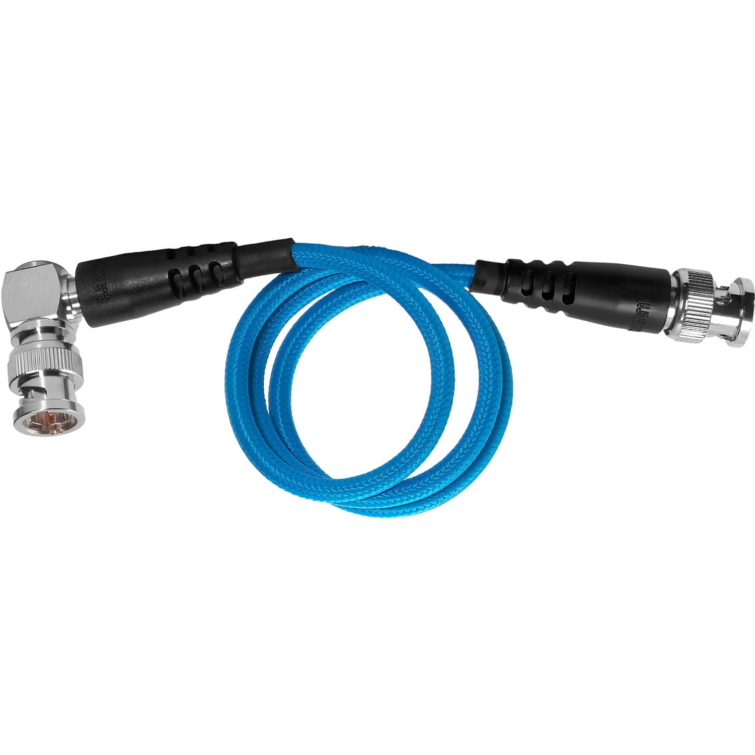 Kondor Blue 12G-SDI Cable Right-Angle to Straight for 4K60p Camera Monitors and Transmitters (20", Kondor Blue)
