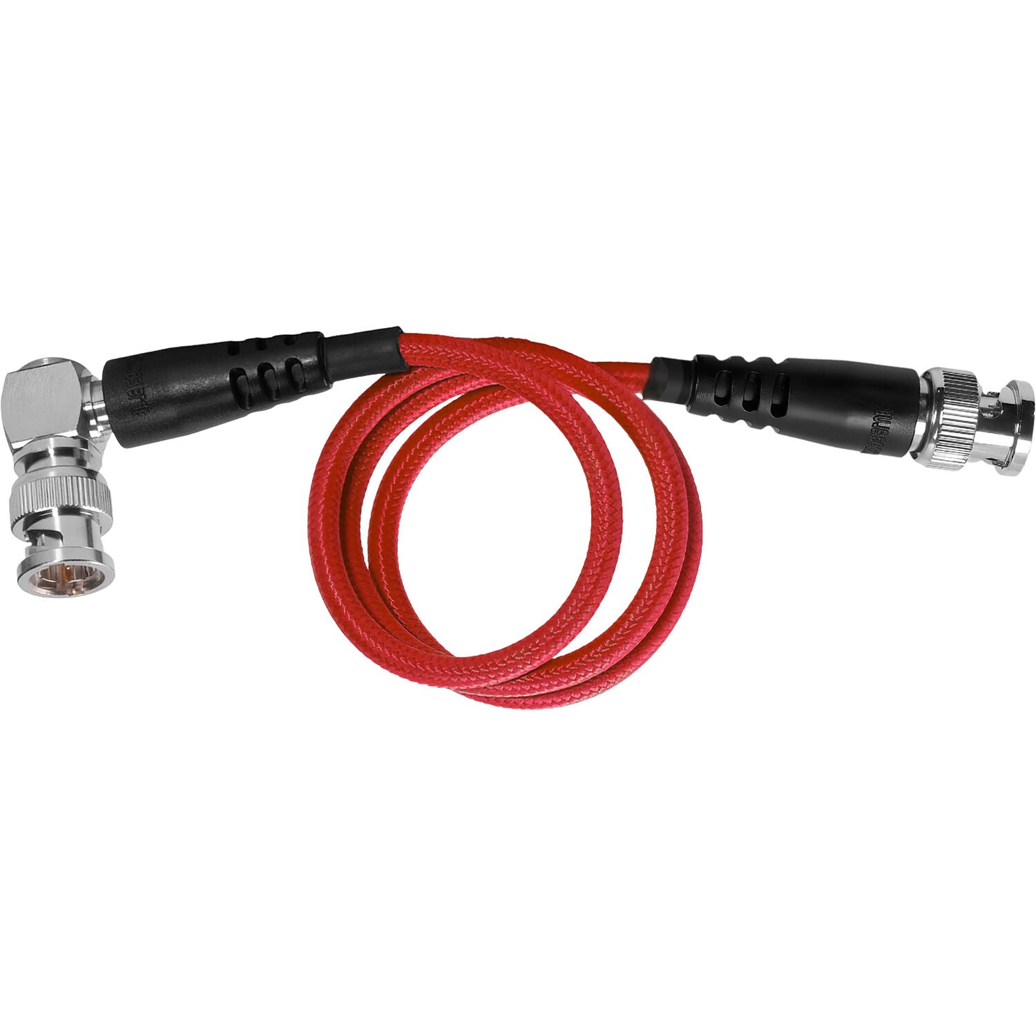 Kondor Blue 12G-SDI Cable Right-Angle to Straight for 4K60p Camera Monitors and Transmitters (20", Cardinal Red)