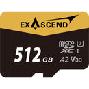 Exascend 512GB Catalyst UHS-I microSDXC Memory Card with SD Adapter