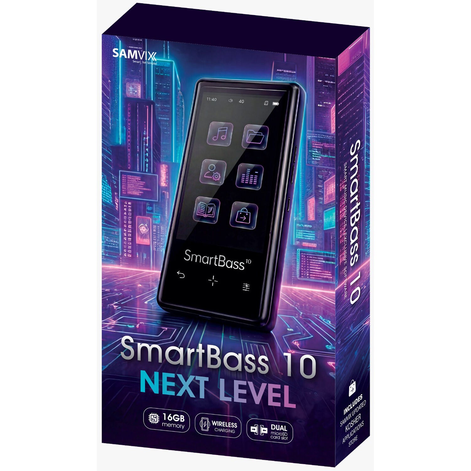 Samvix Smartbass 10 Touchscreen 16GB MP3 Player (Black)