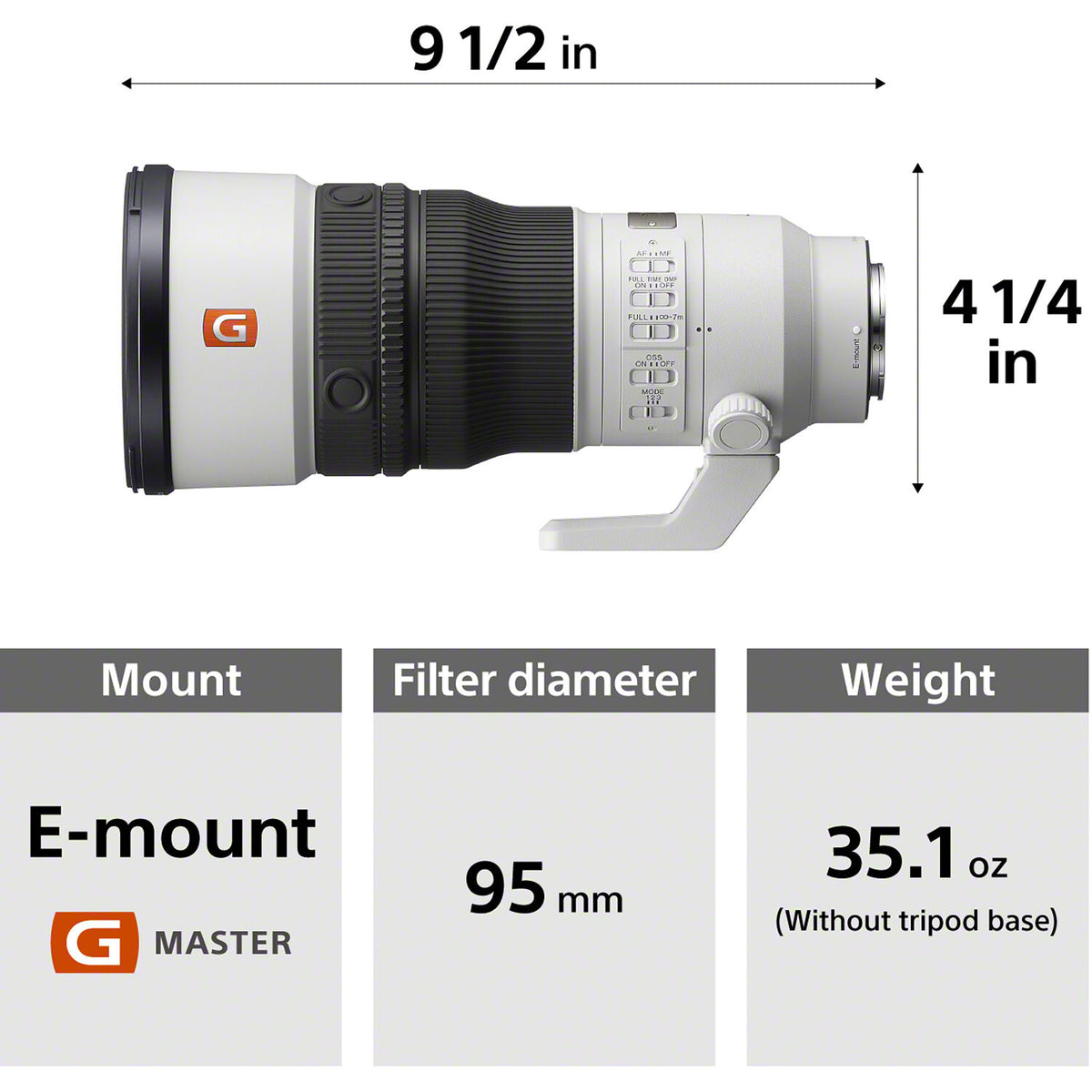 Sony FE 400mm f/4.5 GM OSS Lens (Sony E)