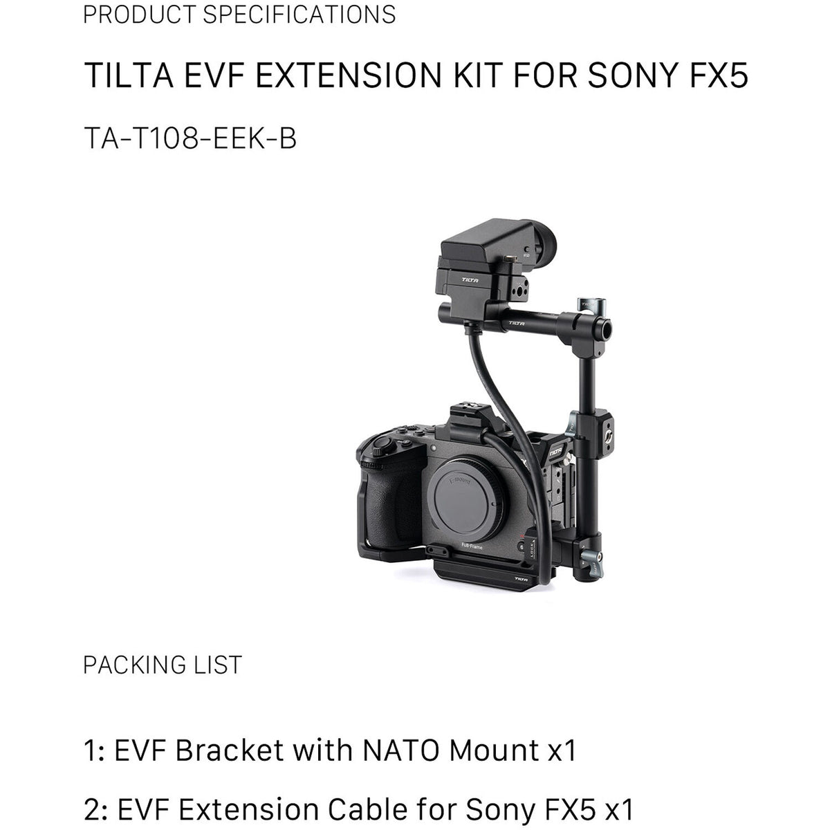 Tilta EVF Bracket with Nato Mount (Black)