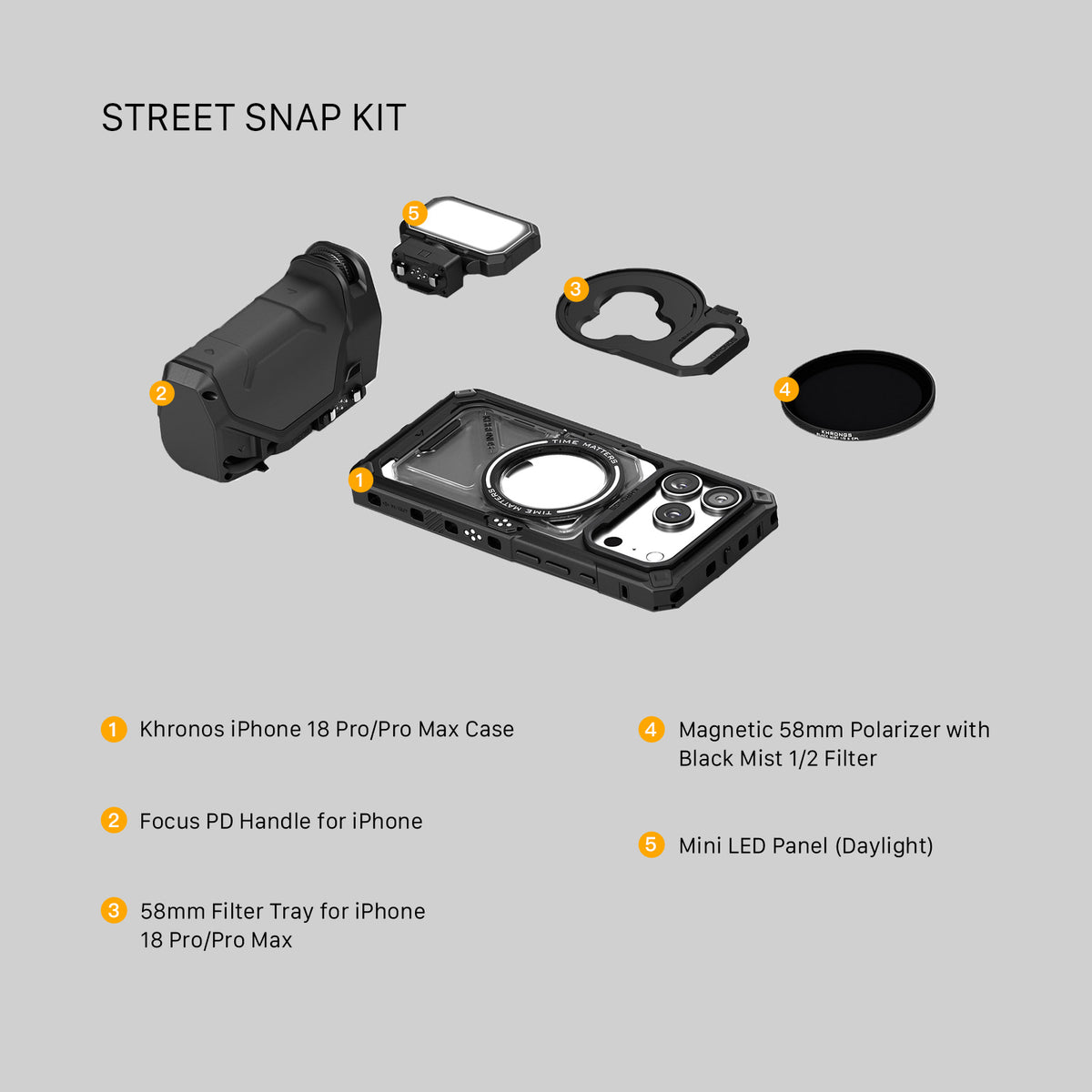 Tilta Khronos iPhone 18 Pro Street Snap Kit - Black