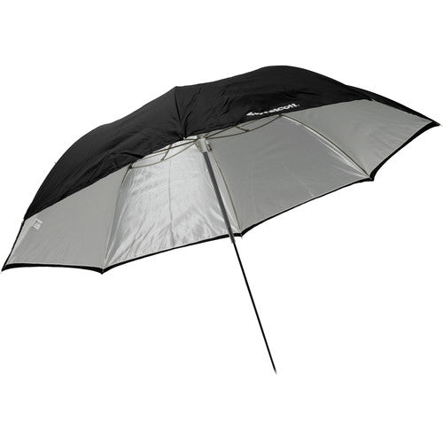 Westcott Convertible Compact Collapsible Umbrella - Optical White Satin with Removable Black Cover (43")