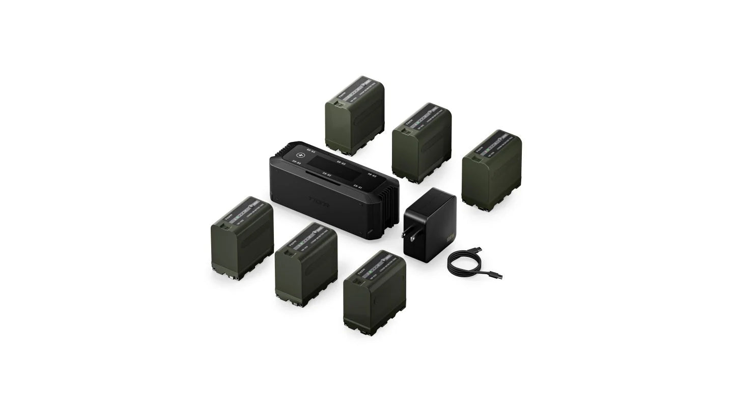 Tilta Foldable Charging Station for L-Series/NP-F Battery Kit (6 Batteries) - Black
