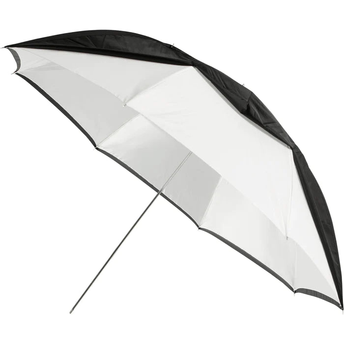 Westcott Convertible Umbrella - Optical White Satin with Removable Black Cover (60")
