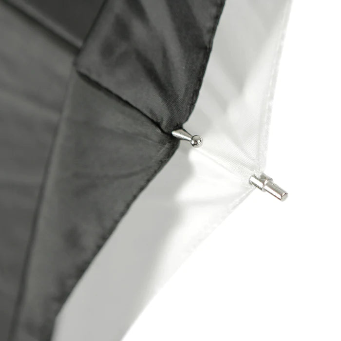 Westcott Convertible Umbrella - Optical White Satin with Removable Black Cover (60")