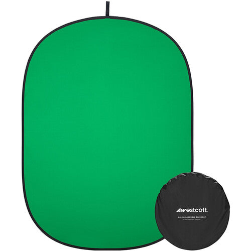 Télectroque d'écran gris et vert de Westcott 2 en 1 (5 'x 6,5')