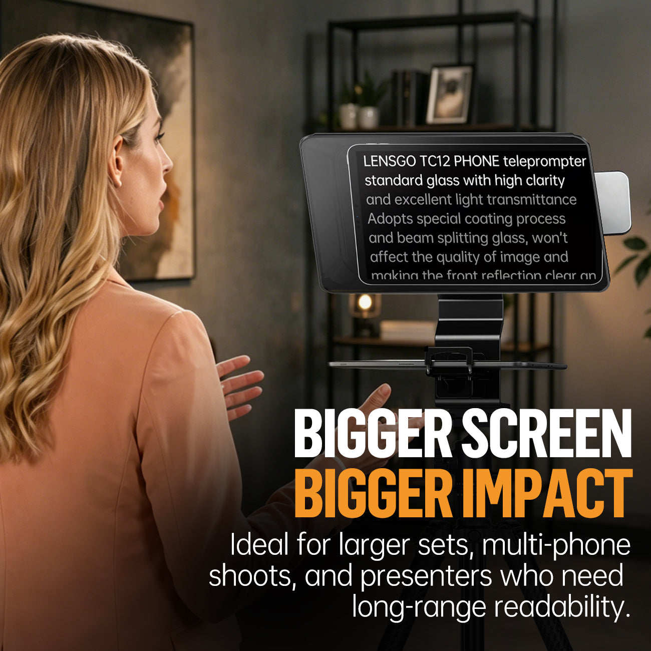 LENSGO TC12P Teleprompter for Smartphone and Tablets Video and Recording