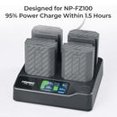 Accsoon TopRig 100W 4-Bay NP-FZ100 Fast Charger