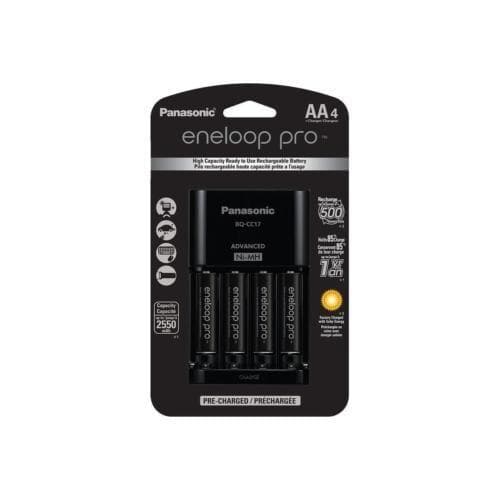 Panasonic Charger with 4 Pro Eneloop AA Size Batteries - Open Box
