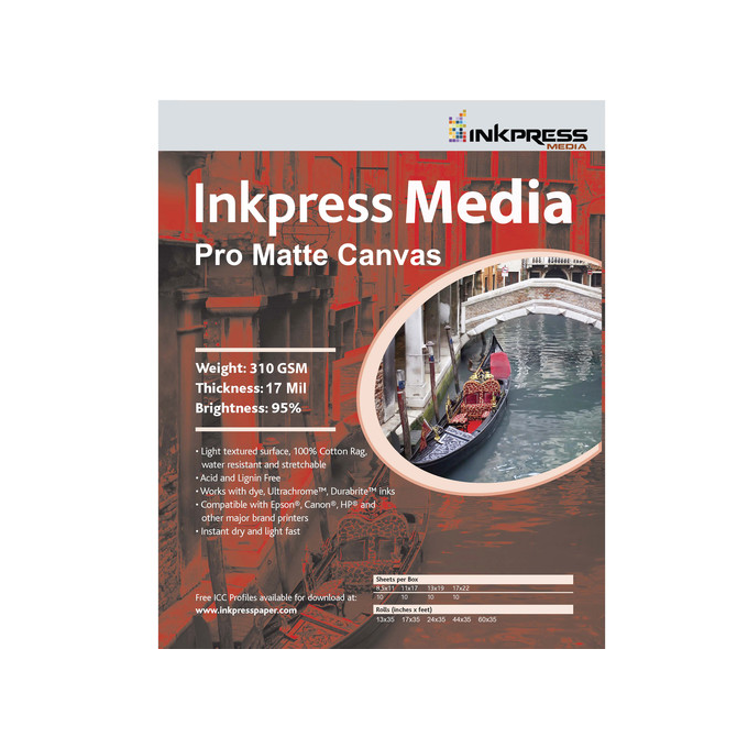 Inkpress Pro matte Canvas  8.5 x 11 " - 10sheets