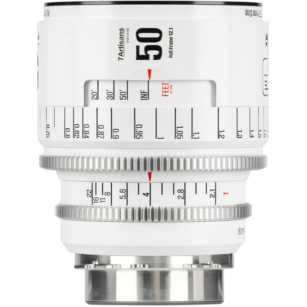 7Artisans INFINTE 50mm T2.1 Cine Lens (ARRI PL, White)
