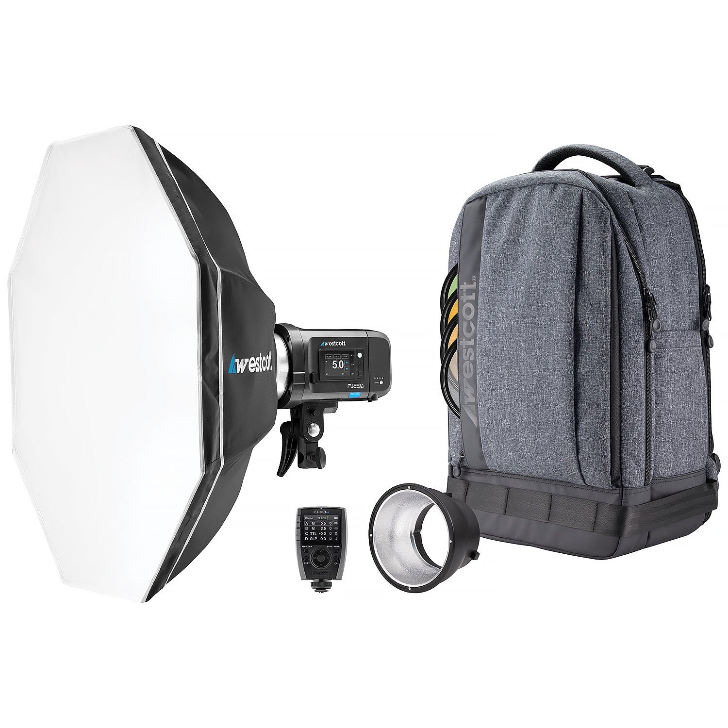 Westcott Stroboscope à écran tactile FJ250 250Ws avec déclencheur FJ-X3 S pour Sony (kit de sac à dos 1 lumière)