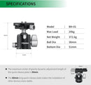 ACSSOON BH-01 Toprig Center Ball Head avec libération rapide